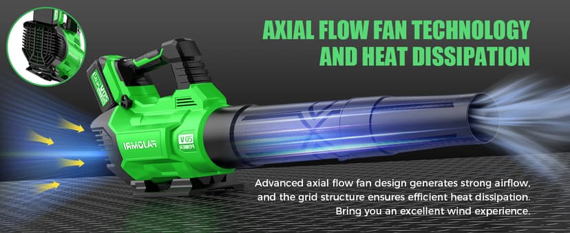 Cordless Leaf Blower – 3-Speed Settings, 580 CFM / 160 MPH Powerful Electric Blower with 2 × 4.0Ah Batteries and Charger, Ideal for Lawn Maintenance, Yard Work, and Garage Cleanup