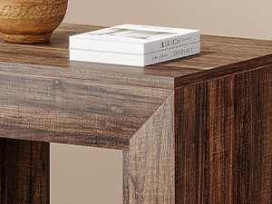 Tribesigns Rustic Wood End Table, 2 Tiered Square Side Table with Storage Shelf, Industrial Sofa Side Table for Living Room, Entrance (Rustic Brown) (1)