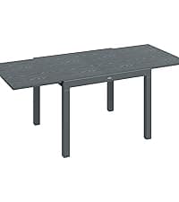 Outsunny 75" x 35" Outdoor Dining Table for 8 People, Rectangular Aluminum Frame Garden Table with All-Weather Faux Wood Top for Garden, Lawn, Patio, Black