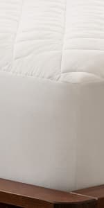 Serta ComfortSure King Mattress Cover, Fitted Pillow Top Mattress Pad, Super Soft and Breathable Quilted Cotton Protector with 18" Elastic Deep Pockets for Secure Fit, White