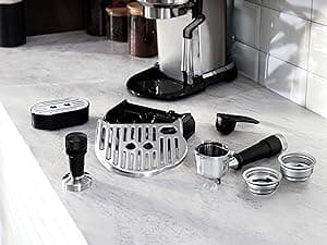 De'Longhi Dedica Maestro Plus Espresso Machine, Automatic Steam Wand, 3 Coffee Temp & Milk Foam Settings, 54oz Removable Tank, Easy-to-Clean Dishwasher-Safe Parts, Compact Stainless Steel Design