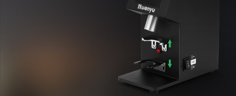 Huanyu Commercial Coffee Grinder with 64mm Flat Burr Anti-Flying Grounds Outlet 26oz Lotus Hopper 8 Stepless Settings Electric Coffee Grinders with Smart Touchscreen for Cafés Restaurants
