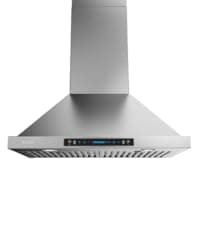 IKTCH 36-inch Wall Mount Range Hood 900 CFM Ducted/Ductless Convertible, Kitchen Chimney Vent Stainless Steel with Gesture Sensing & Touch Control Switch Panel, 2 Pcs Adjustable Lights(IKP02-36'')