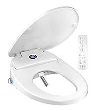 Electric Bidet Toilet Seat Elongated, Heated Toilet Seat, Instant Warm Water, Warm Air Dryer, Rear Feminine and Oscillating Washing, Wireless Remote, Night Light, Slow Close Lid, LED Display