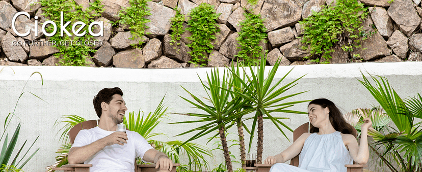 Ciokea Folding Adirondack Chair Wood Texture, Patio Adirondack Chair Weather Resistant, Plastic Fire Pit Chair with Cup Holder, Lawn Chair for Outdoor Porch Garden Backyard Deck (Teak)