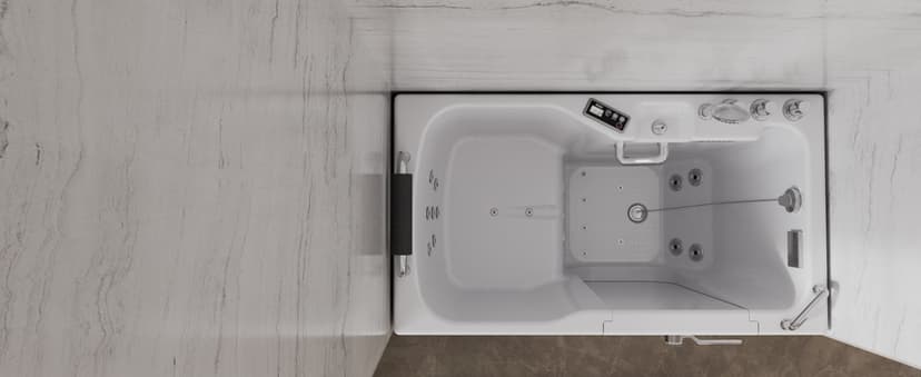 Empava Walk In Tub for Seniors,54" x 30'' Right Drain,12 Air & 13 Whirlpool Massage Jets Bathtub,with built-in Heater,2 Safety Handrail,19.25" Wide Right Outswing Door,Slip-Resistant Floor,Acrylic