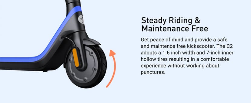 Segway Ninebot eKickScooter - Electric Scooter for Kids 6-14, w/t Adjustable Handlebar Height (Only C2 Pro) for Riders up to 132 lbs, Includes New Cruise Mode, UL-2272 Certified