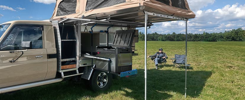 BougeRV 12 Volt Portable Refrigerator, 81 Quart Rocky V2.0 Dual Zone Car Fridge Freezer with LG Compressor, Compressor Cooler with App Control 12/24V DC, 110~240V AC for Camping, Travel, RV, Truck