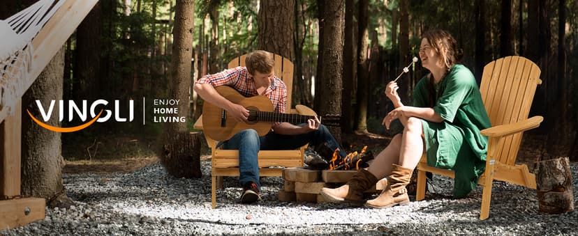 VINGLI Folding Adirondack Chairs Set of 4 Clearance Weather Resistant/Lawn Cheap Fire Pit Highwood Lounge Chairs-Patio Furniture Sets for Campfire, Bonfire