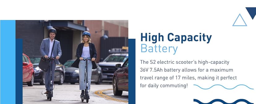 Hiboy S2 Series Electric Scooter, 8.5"-12" Tires, Up to 17-38 Miles Range, 350W/500W Powerful Motor & 19/23 MPH Portable Folding Commuting Electric Scooter for Adults with Double Braking System