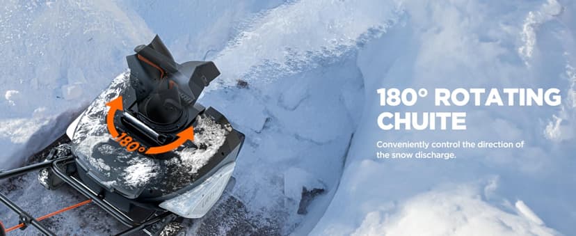 Litheli 2X20V Cordless Snow Blower, 20 Inch Snow Thrower with 4.0Ah Battery, Electric Snow Blowers with LED Spotlight and Brushless Motor for Walkways and Driveways