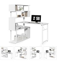 LITTLE TREE 70.8-Inch Office Desk, Wooden Executive Office Desk, Modern Work Desk, Large Farmhouse Writing Table Computer Desk for Home, Brown-Black