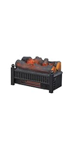 duraflame Electric Log Set 1,000 Sq Ft Heater, Faux Logs Insert with Infrared Flames for Existing Fireplaces, Remote Control Included