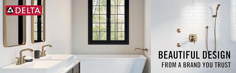 Delta Brushed Nickel Square Rain Shower Head, 12 Inch Metal Large Shower Head Rainfall, Overhead Rain Showerhead, 2.5 GPM Flow Rate, Stainless 52159-SS25