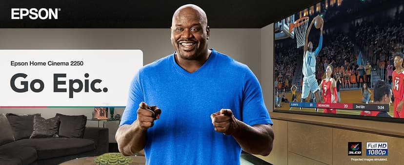 Epson Home Cinema 2250 3LCD Full HD 1080p Projector with Android TV, Streaming Projector, Home Theater Projector, 10W Speaker, Image Enhancement, Frame Interpolation, 70,000:1 contrast ratio, HDMI