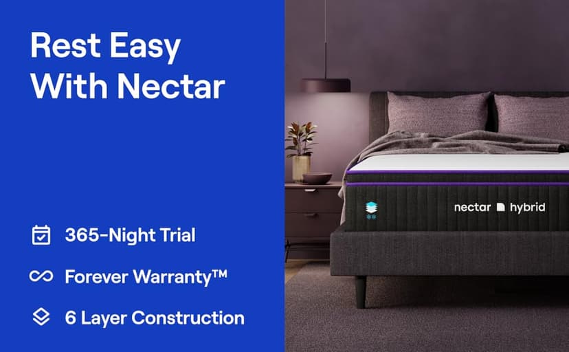 Nectar Premier Hybrid King Mattress 13 Inch - Medium Firm Memory Foam - Steel Springs - Heat Wicking Cooling Technology - 365-Night Trial - Forever Warranty