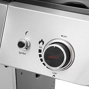 Royal Gourmet SG6002R 6-Burner Propane Grill with Sear Burner and Side Burner, Stainless Steel Cabinet Style Gas Grill with 71,000 BTU Output, for Outdoor Patio Garden Picnic Backyard Cooking, Silver
