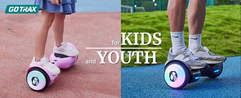 Gotrax Hoverboard with 6.5" LED Wheels & Headlight, Max 4/5 Miles Range, 6.2mph Power by Dual Brushless Motor, UL2272 Certified and 50.4Wh/65.52Wh Battery Self Balancing Scooters for 44-176lbs Kids