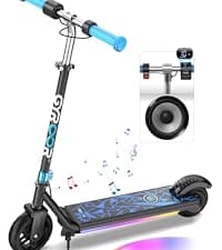 Gyroor H40 Kids Electric Scooter, 180W Motor, Up to 10 MPH, LED Display & Colorful Lights, Adjustable Height, for Boys & Girls Ages 8-12, Great Birthday Gift