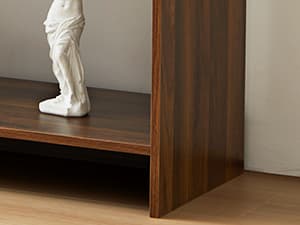 Console Table with Drawers, Mid-Century 43 Inches Narrow Entryway Tables with Open Storage Shelves, Hallway Accent Tables Behind Couch Table for Living Room - Walnut