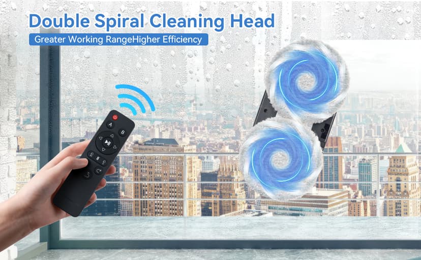 Automatic Window Cleaning Robot, Window Cleaner Robot Auto Dual Spray, 2025 Model Robot Limpia Vidrios AI Path Planning, 3000Pa Suction, Remote Control, Edge Detection for Streak-Free Glass