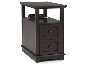 HIFYOBRO Narrow End Table with Flip Top Charging Station, Adjustable Shelf, Type-C & USB Port & Power Outlets, Side Table with Storage for Living Room/Bedroom/Home Office