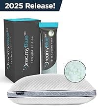 DreamyBlue Signature Pillow w/Adjustable Loft • Shredded Memory Foam Fill • Neutral Alignment for Side, Back, and Stomach Sleepers • Washable Bamboo Rayon Cover • CertiPUR-US Certified Foam (Queen)