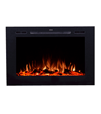 Touchstone Smart Electric Fireplace-The Forte 40" Recessed Mounted-30 Realistic Ember Color/Flame Options-1,500W Heater w/Thermostat-Black-Log & Crystal Hearth Options-Alexa/WiFi Enabled