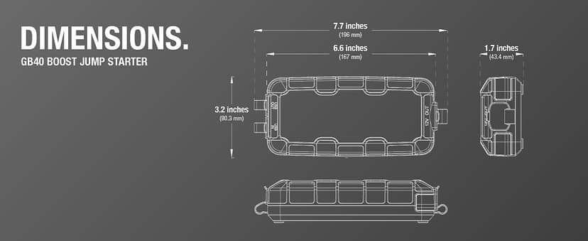 NOCO Boost GB40: 1000A UltraSafe Jump Starter – 12V Lithium Battery Booster Pack, Portable Jump Box, Power Bank & Jumper Cables - For 6.0L Gas and 3.0L Diesel Engines