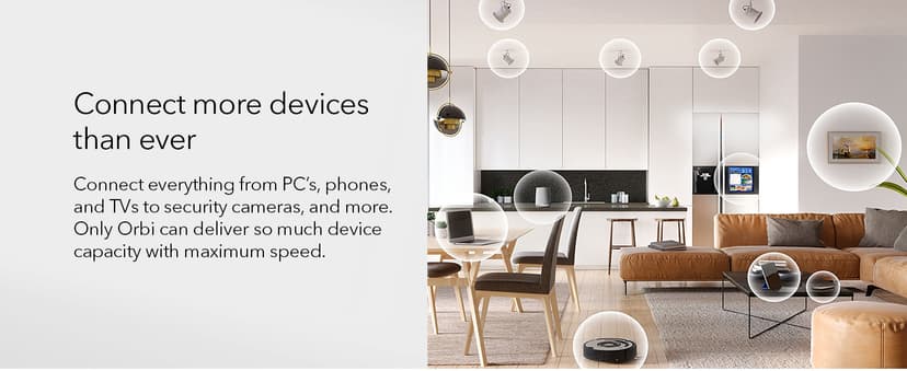 NETGEAR Orbi Whole Home Tri-Band WiFi 6 Mesh Network System (RBK752P) – Router with 1 Satellite Extender, Security Features, Coverage up to 5,000 sq. ft., 75 Devices, AX5200 802.11ax (Up to 5.2Gbps)