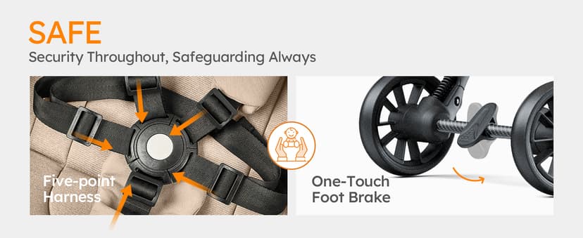 Lightweight Baby Strollers for Airplane, Ultra-Compact Travel Stroller, Light & Strong Portable Toddler Stroller with Carbon Fiber Frame and UPF 50+ Waterproof Fabric, Only 9.9 lbs, Brown