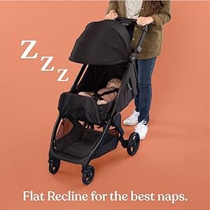 Ergobaby Metro+ Compact Baby Stroller, Lightweight Umbrella Stroller Folds Down for Overhead Airplane Storage (Carries up to 50 lbs), Car Seat Compatible, Slate Grey