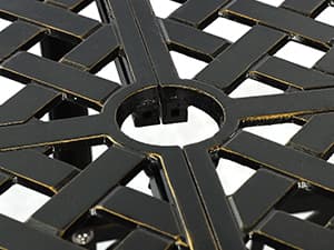 VIVIJASON 9-Piece Outdoor Furniture Dining Set, All-Weather Cast Aluminum Patio Conversation Set, Include 8 Cushioned Chairs and an Oval Table with Umbrella Hole for Balcony Lawn Garden Backyard