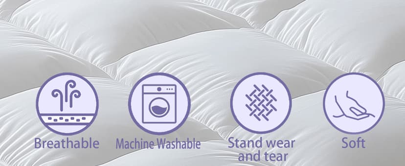 WhatsBedding Memory Foam Mattress Topper 2 Inch King, Pressure-Relieving Cooling Mattress Pad with Secure Strap Design for Back Pain, Soft and Supportive Bed Topper