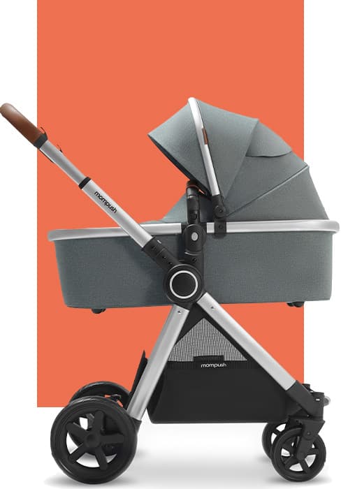 Mompush Wiz 2-in-1 Convertible Baby Stroller with Bassinet Mode, Foldable Infant Stroller with Reversible Seat and Large UPF 50+ Canopy