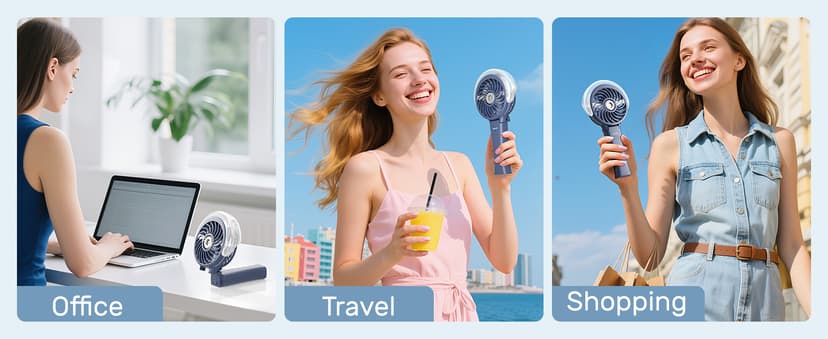 HandFan 4000mAh Upgraded Handheld Misting Fan, 50ml Water Tank, Rechargeable Personal Mister Fan Portable AC, Spray Water Mist Fans, Foldable Cooling Ice Fans for Beach Travel Disney(Royal Blue)