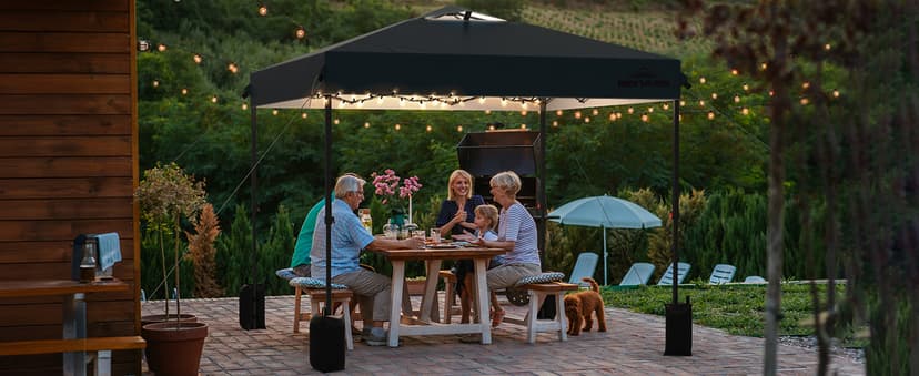 10x10 Pop Up Canopy with Sidewalls, Easy Up Canopy Tent, Heavy Duty Tents for Parties, One Person Set Up Event Tent, Grey