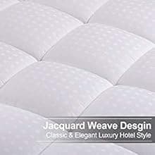 EASELAND Queen Size Mattress Pad Pillow Top Mattress Cover Quilted Fitted Mattress Protector Cotton Top Stretches up 8-21" Deep Pocket Cooling Mattress Topper (60x80 inch, White)