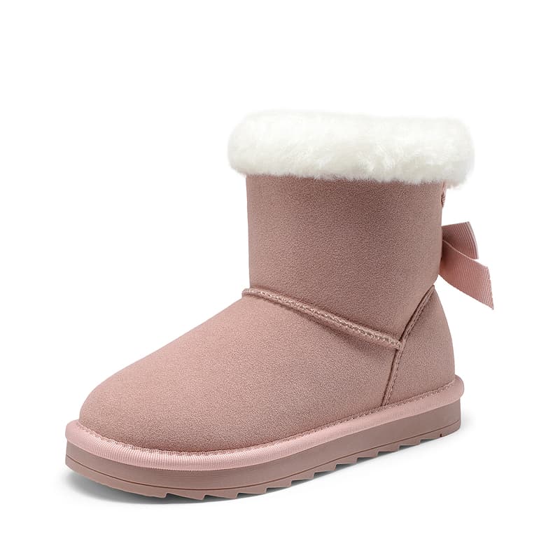 DREAM PAIRS Girls Faux Shearling Winter Booties