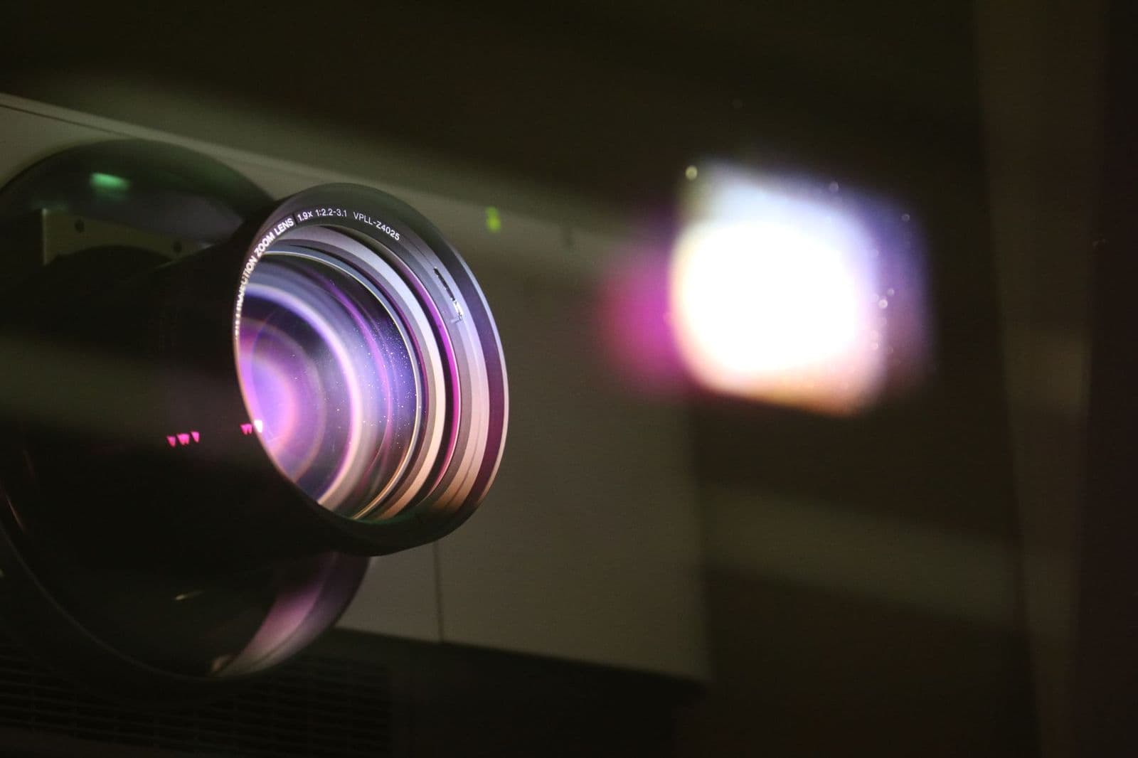 Home theater room with one of the best 8k projectors beaming a large image
